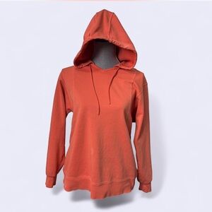 Athleta Sundown Hoodie XS Coral Peach Athleisure Activewear Workout Top Casual